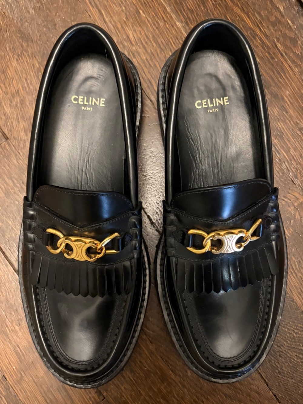 Celine Margaret Chunky Loafers with fringe and Triomphe chain size 6 / IT 36 - Picture 3 of 11